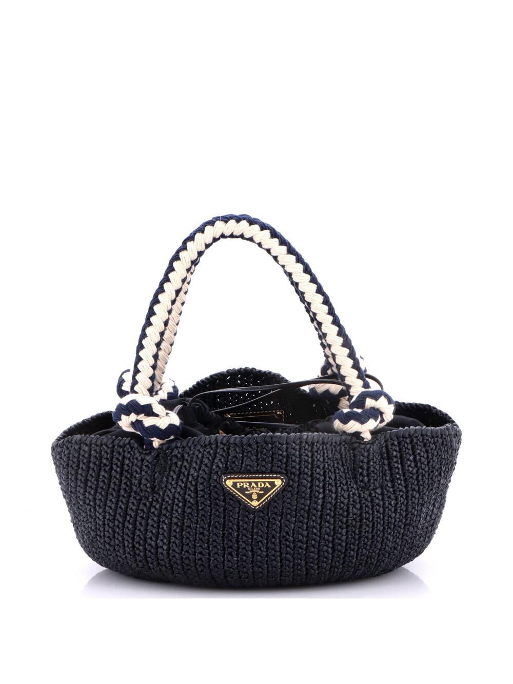 Prada Basket Tote Crochet Raffia Small #303485P21B